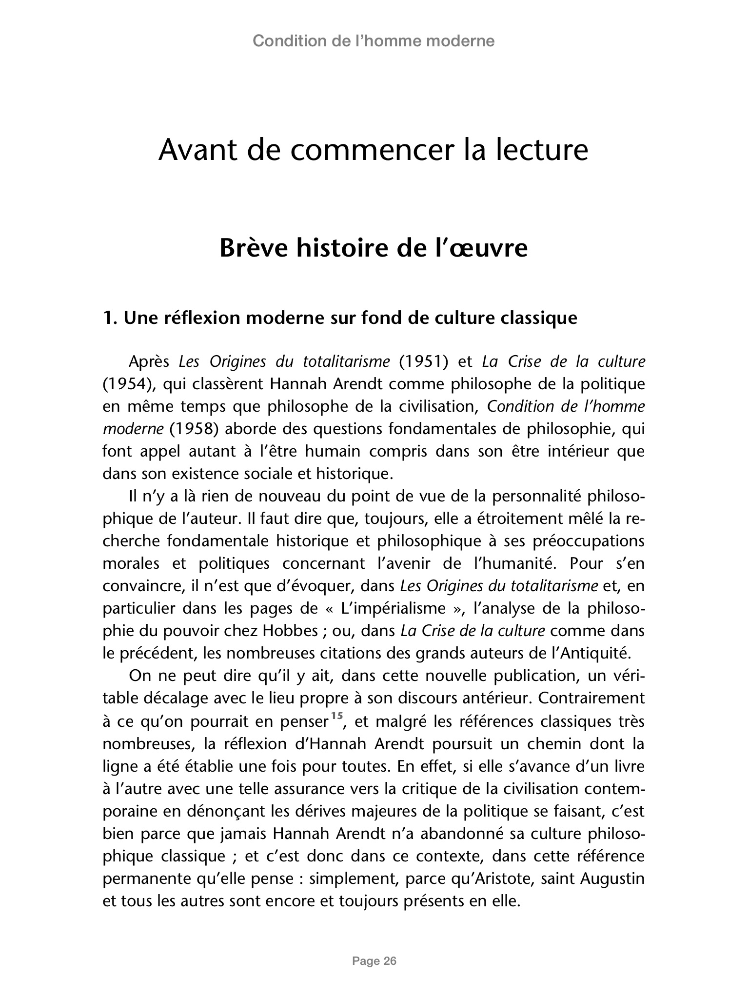 Intégrales de Philo ARENDT, Condition de l'homme moderne Hannah Arendt, Angèle Kremer