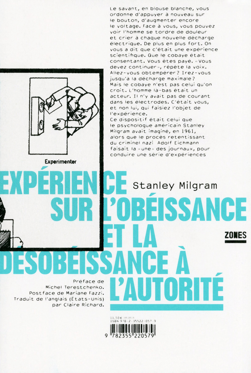 Expérience sur l'obéissance et la désobéissance à l'autorité - Stanley Milgram