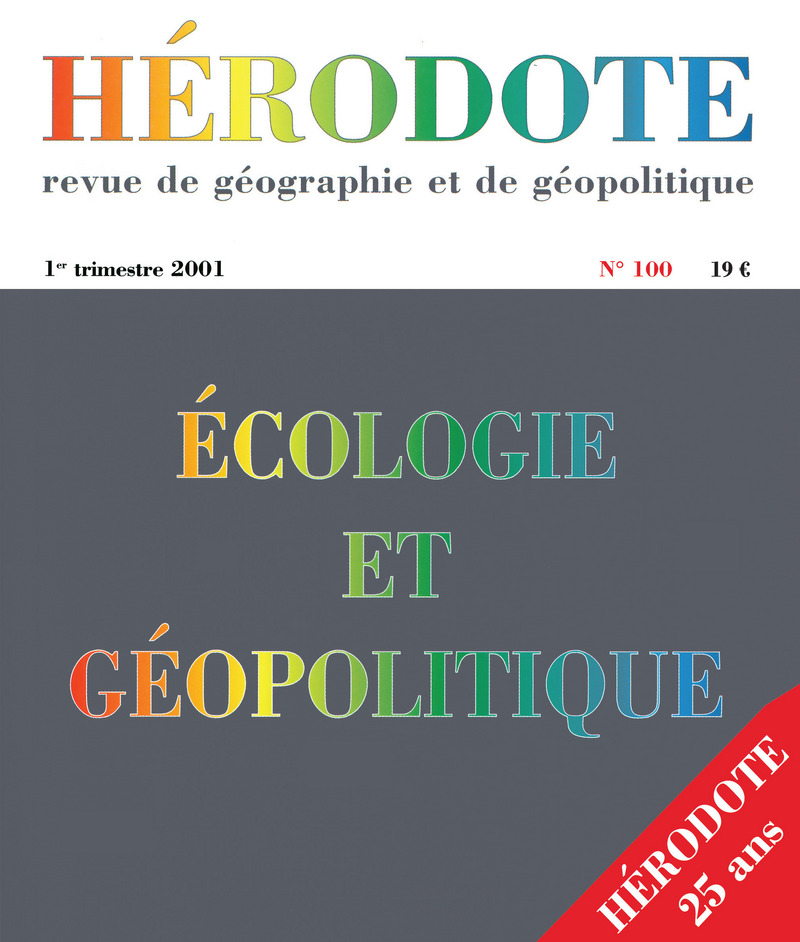 Hérodote numéro 100 - Écologie et géopolitique -  Revue Hérodote