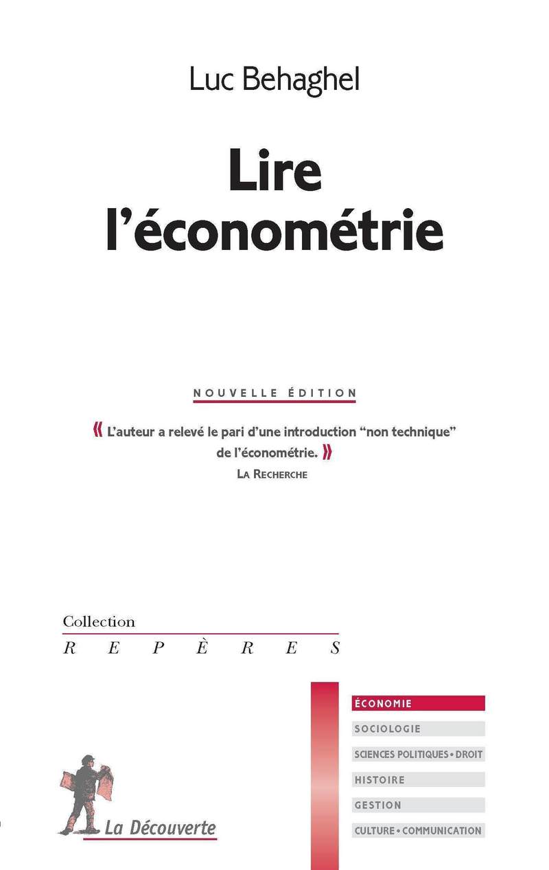 Lire l'économétrie - NE - Luc Behaghel